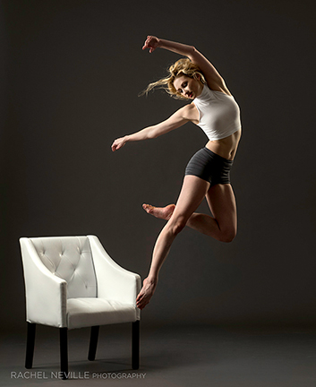 Sarah Brower white chair dance photo