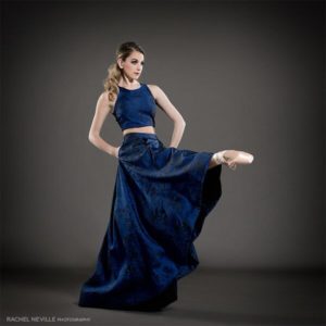blue crop top gown 2015