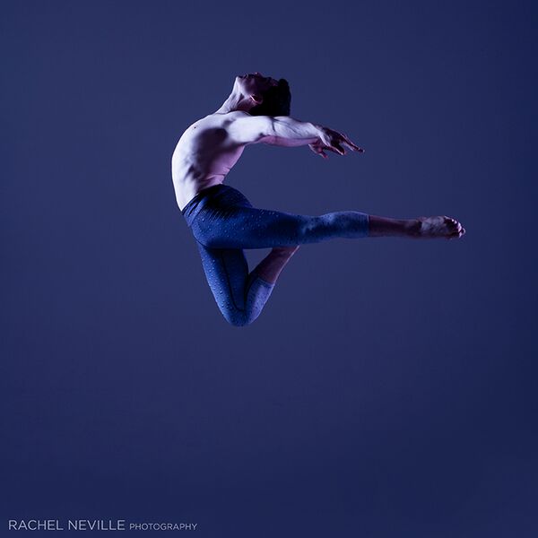 dancer male blue background