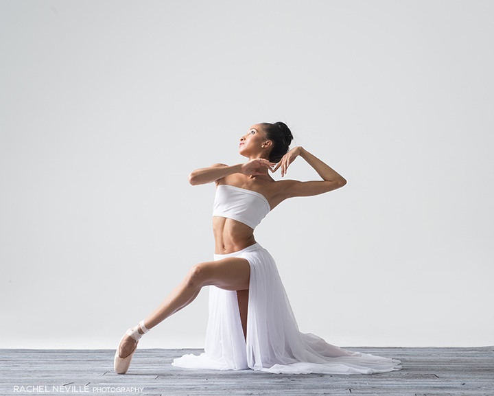 white gauze sheer split ballet skirt